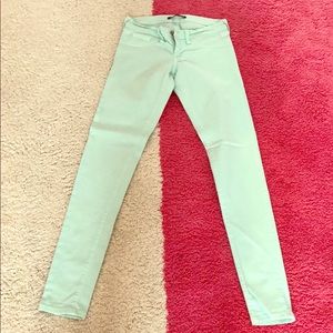 Flying monkey aqua skinny jeans